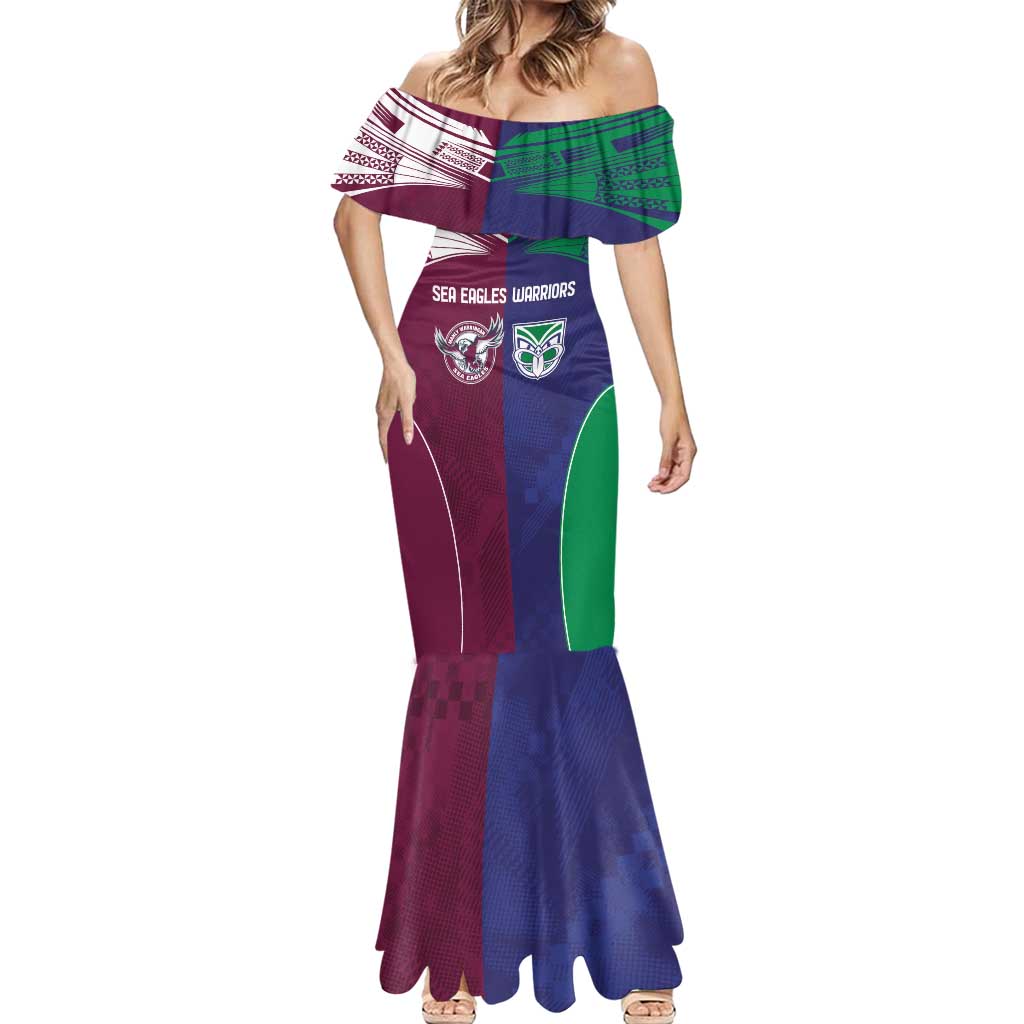 Custom Warriors-Sea Eagles Mermaid Dress Together Sporty Style