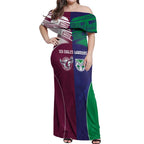 Custom Warriors-Sea Eagles Off Shoulder Maxi Dress Together Sporty Style