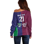 Custom Warriors-Sea Eagles Off Shoulder Sweater Together Sporty Style