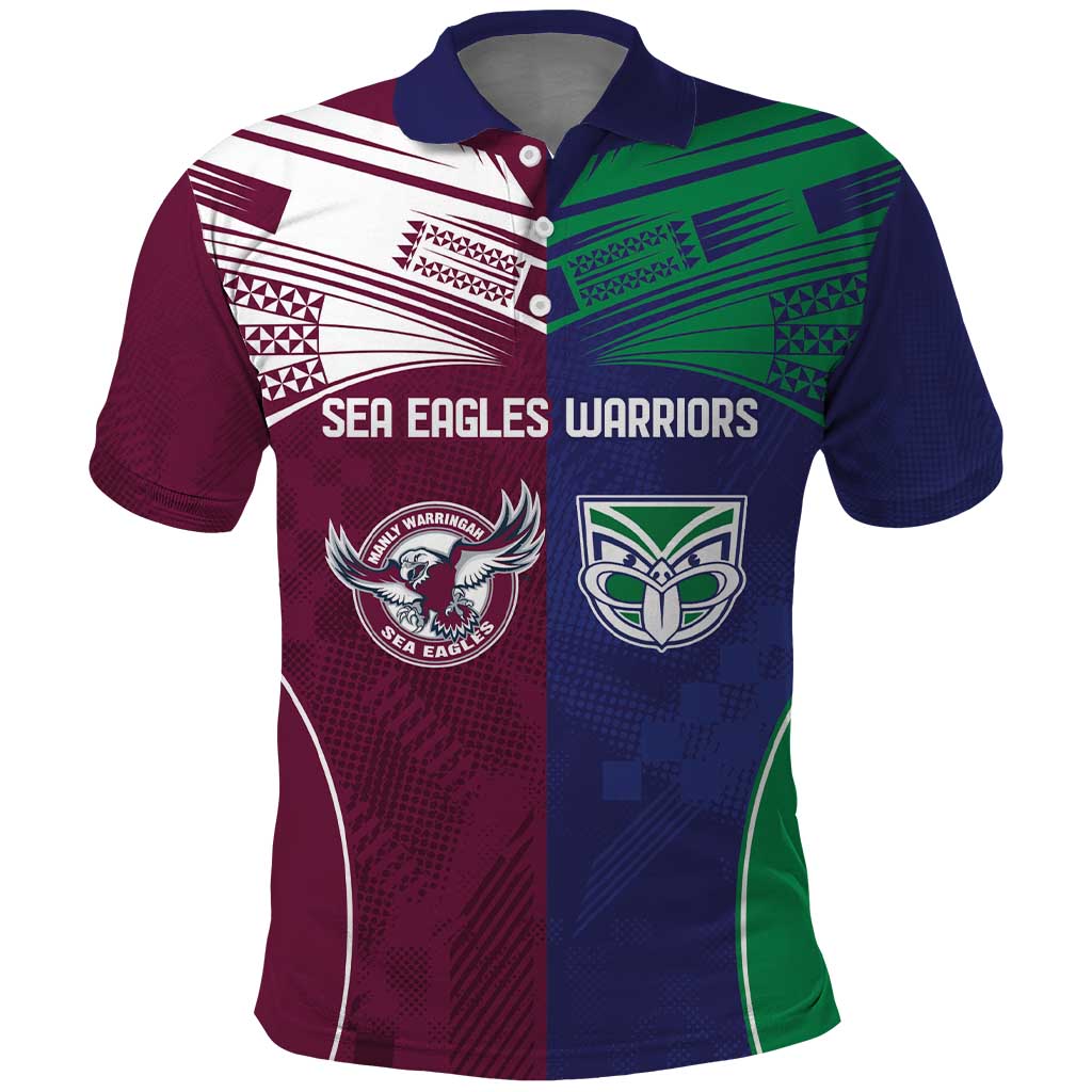 Custom Warriors-Sea Eagles Polo Shirt Together Sporty Style
