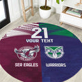 Custom Warriors-Sea Eagles Round Carpet Together Sporty Style