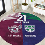 Custom Warriors-Sea Eagles Round Carpet Together Sporty Style