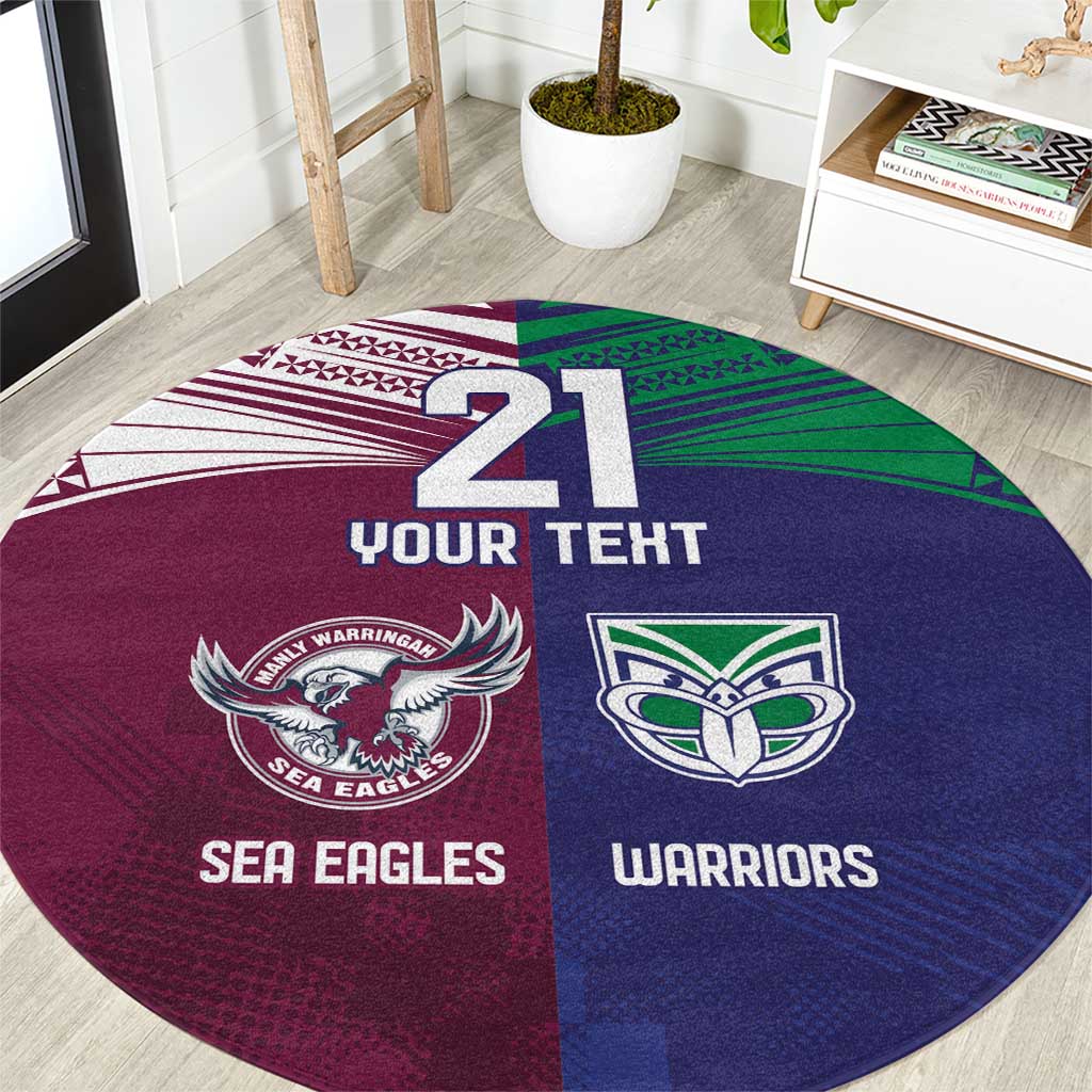 Custom Warriors-Sea Eagles Round Carpet Together Sporty Style