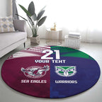 Custom Warriors-Sea Eagles Round Carpet Together Sporty Style