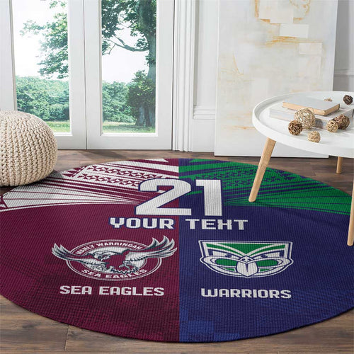 Custom Warriors-Sea Eagles Round Carpet Together Sporty Style