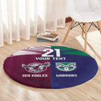 Custom Warriors-Sea Eagles Round Carpet Together Sporty Style