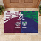 Custom Warriors-Sea Eagles Rubber Doormat Together Sporty Style