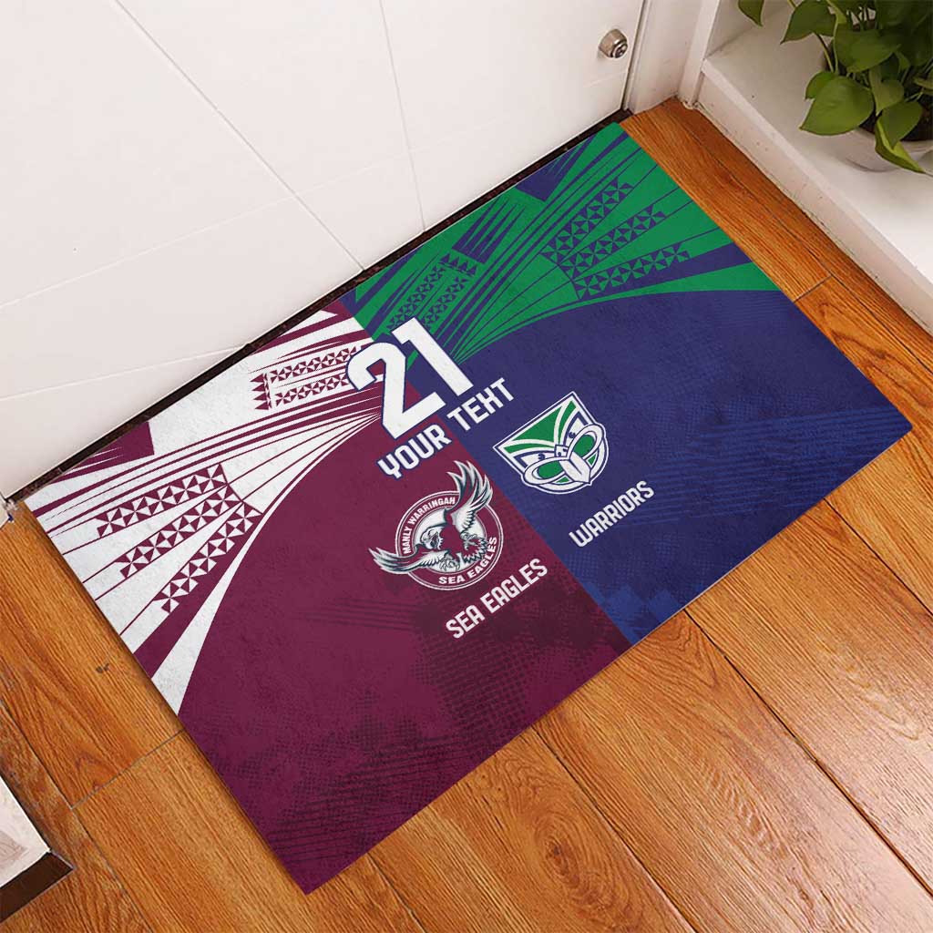 Custom Warriors-Sea Eagles Rubber Doormat Together Sporty Style