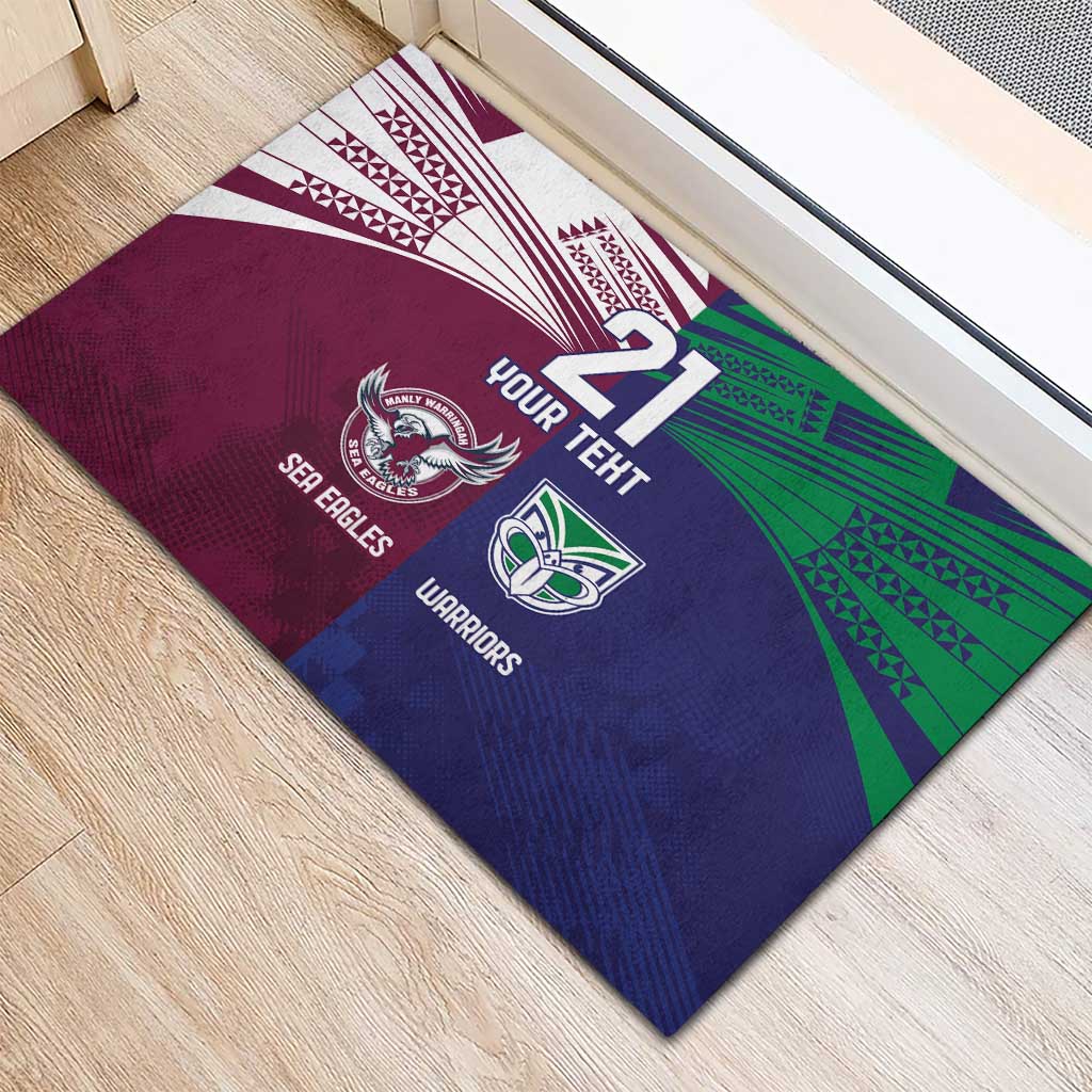 Custom Warriors-Sea Eagles Rubber Doormat Together Sporty Style
