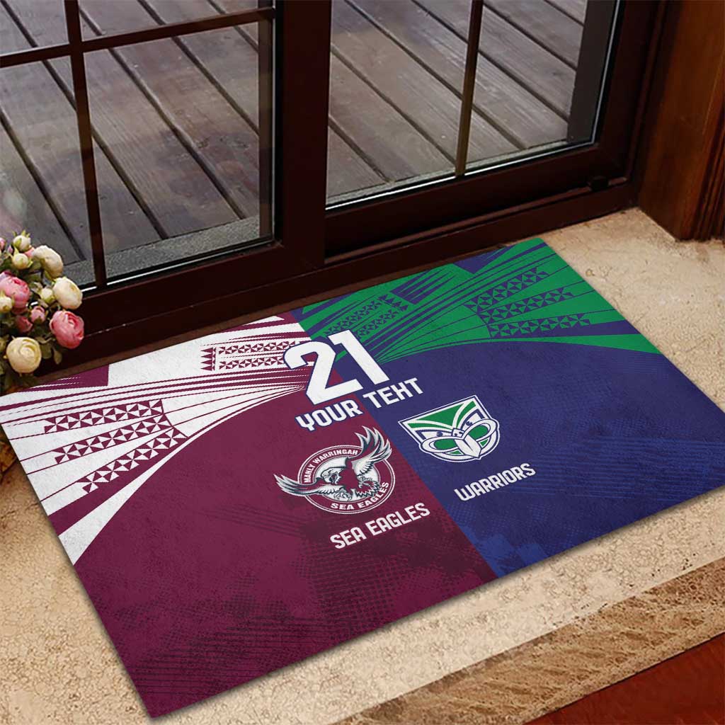 Custom Warriors-Sea Eagles Rubber Doormat Together Sporty Style