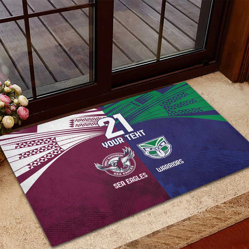 Custom Warriors-Sea Eagles Rubber Doormat Together Sporty Style