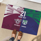 Custom Warriors-Sea Eagles Rubber Doormat Together Sporty Style
