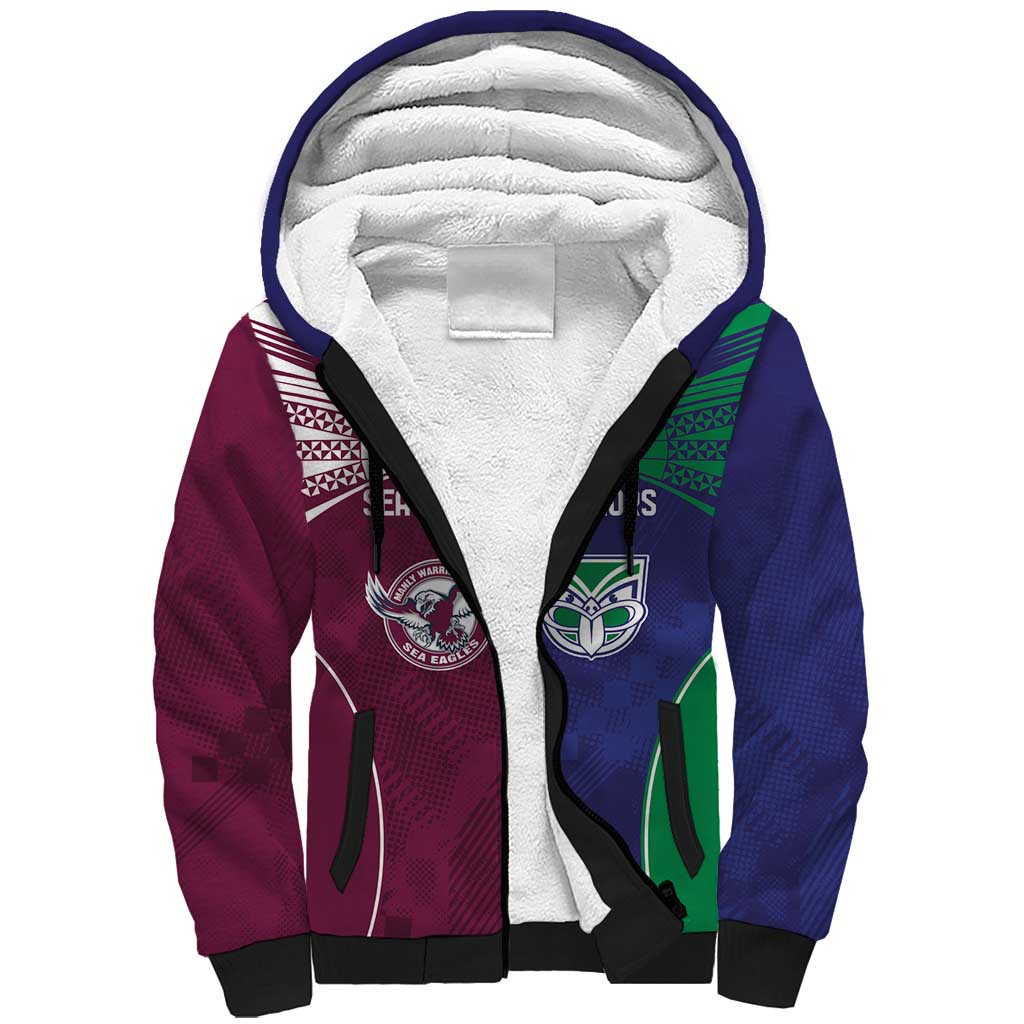 Custom Warriors-Sea Eagles Sherpa Hoodie Together Sporty Style