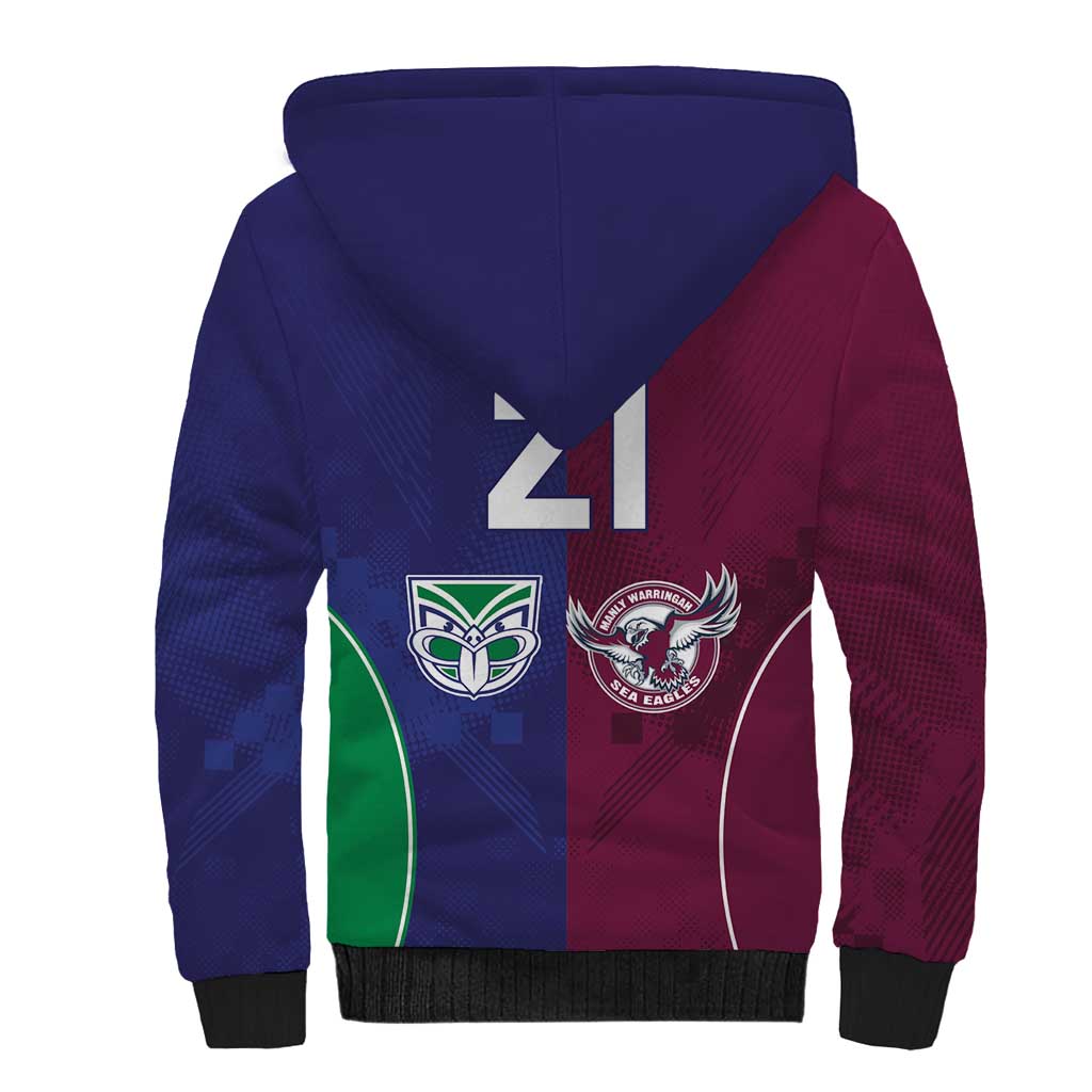 Custom Warriors-Sea Eagles Sherpa Hoodie Together Sporty Style