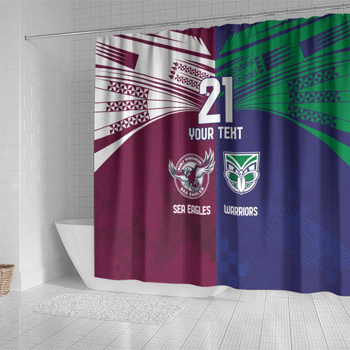 Custom Warriors-Sea Eagles Shower Curtain Together Sporty Style