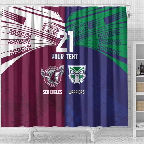 Custom Warriors-Sea Eagles Shower Curtain Together Sporty Style