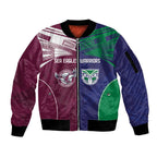 Custom Warriors-Sea Eagles Sleeve Zip Bomber Jacket Together Sporty Style