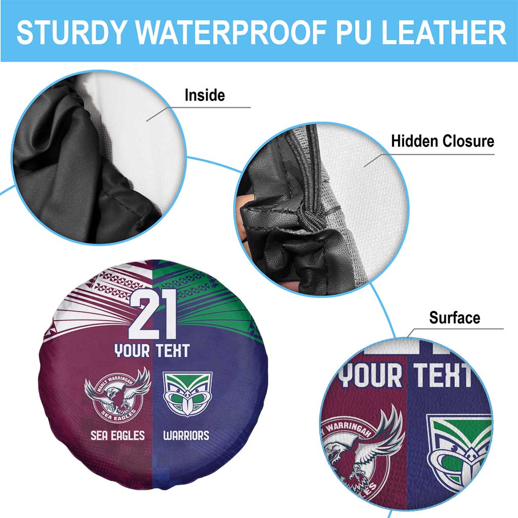 Custom Warriors-Sea Eagles Spare Tire Cover Together Sporty Style
