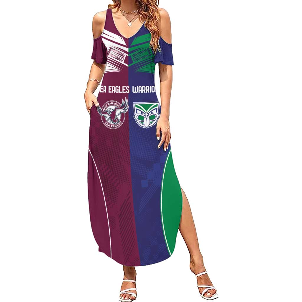 Custom Warriors-Sea Eagles Summer Maxi Dress Together Sporty Style