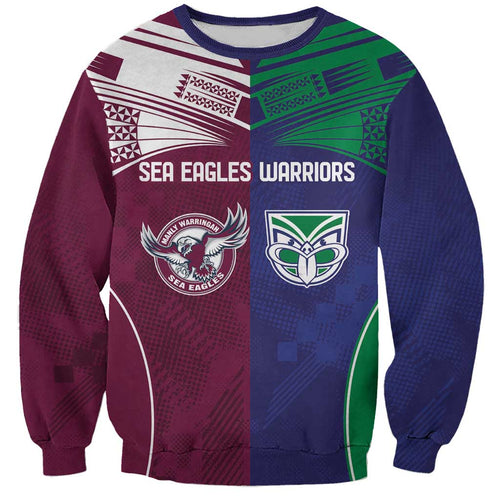 Custom Warriors-Sea Eagles Sweatshirt Together Sporty Style