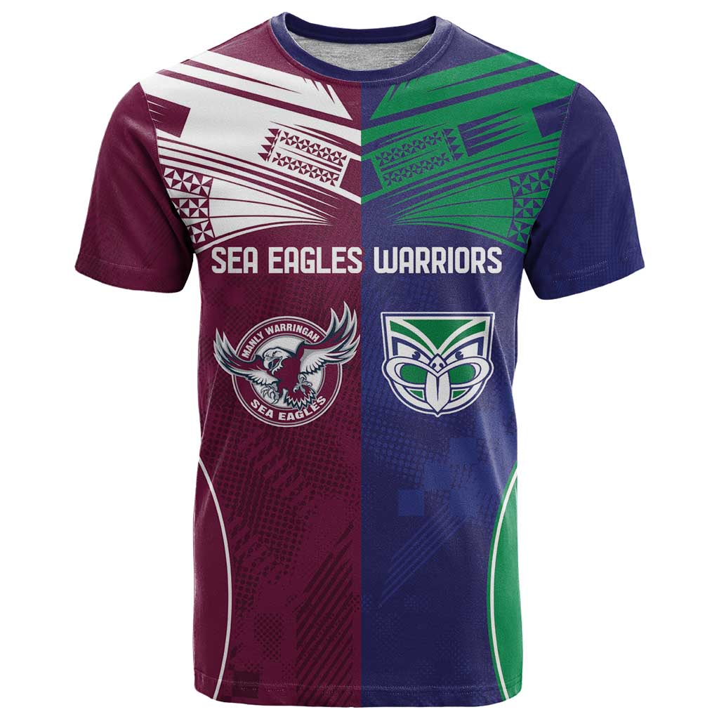 Custom Warriors-Sea Eagles T Shirt Together Sporty Style