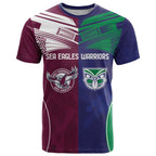 Custom Warriors-Sea Eagles T Shirt Together Sporty Style