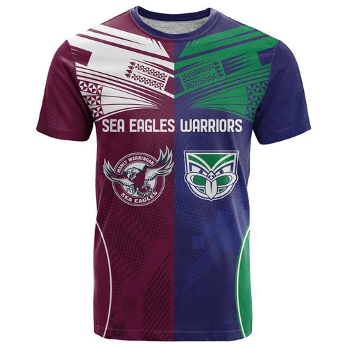 Custom Warriors-Sea Eagles T Shirt Together Sporty Style