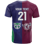 Custom Warriors-Sea Eagles T Shirt Together Sporty Style
