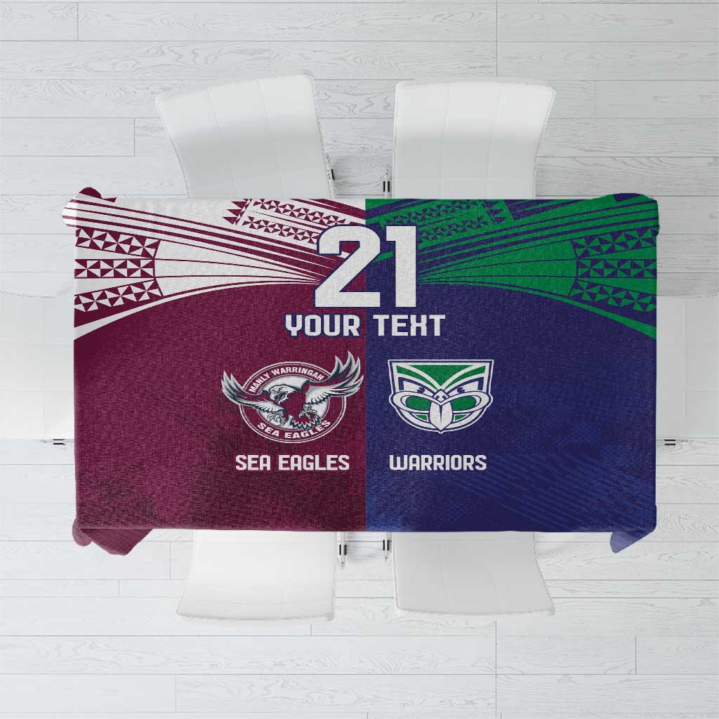 Custom Warriors-Sea Eagles Tablecloth Together Sporty Style