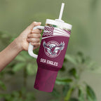Custom Warriors-Sea Eagles Tumbler With Handle Together Sporty Style