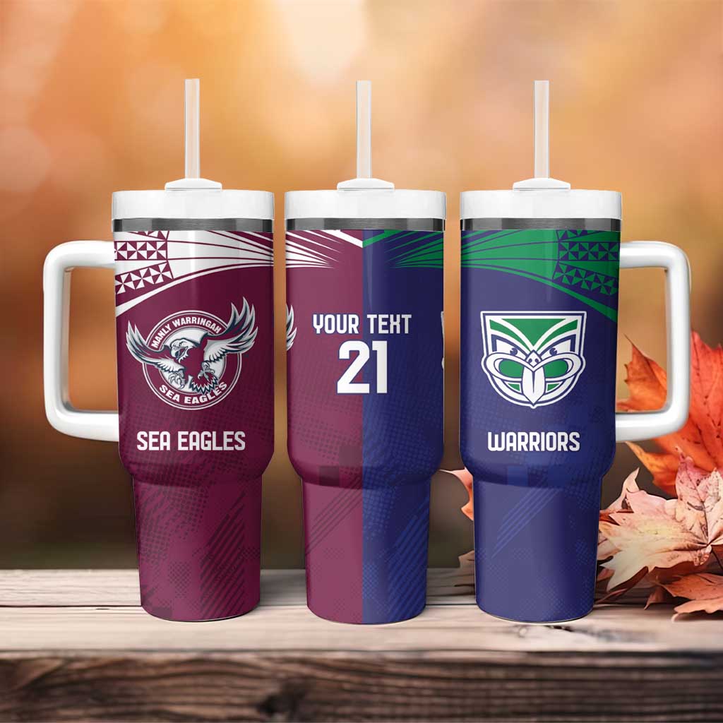 Custom Warriors-Sea Eagles Tumbler With Handle Together Sporty Style