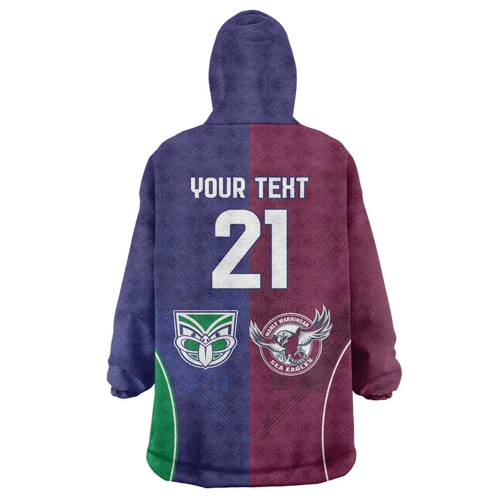 Custom Warriors-Sea Eagles Wearable Blanket Hoodie Together Sporty Style