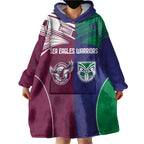 Custom Warriors-Sea Eagles Wearable Blanket Hoodie Together Sporty Style