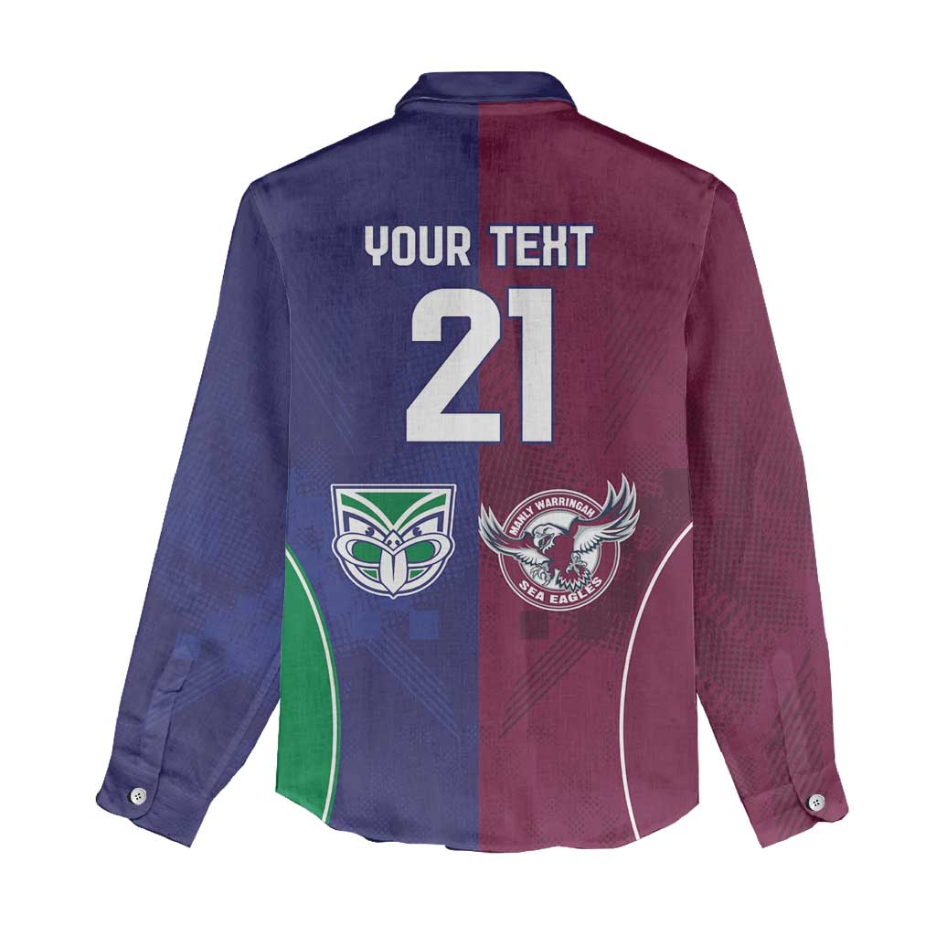 Custom Warriors-Sea Eagles Women Casual Shirt Together Sporty Style