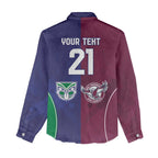 Custom Warriors-Sea Eagles Women Casual Shirt Together Sporty Style