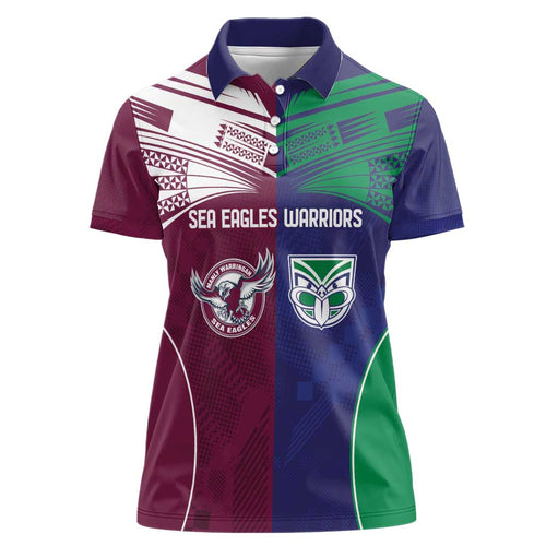 Custom Warriors-Sea Eagles Women Polo Shirt Together Sporty Style