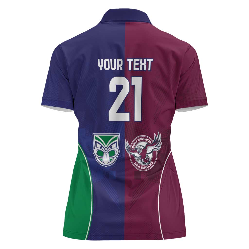 Custom Warriors-Sea Eagles Women Polo Shirt Together Sporty Style