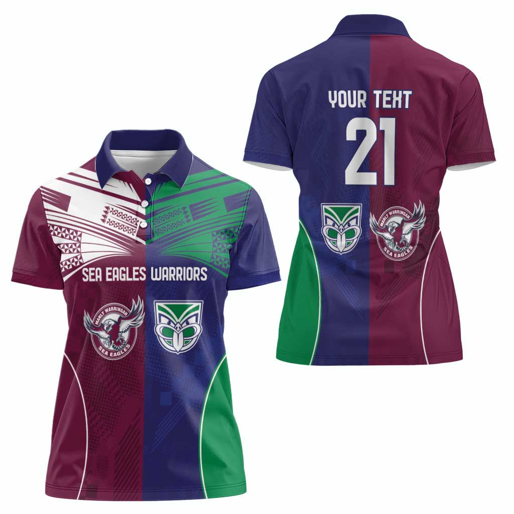 Custom Warriors-Sea Eagles Women Polo Shirt Together Sporty Style