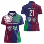 Custom Warriors-Sea Eagles Women Polo Shirt Together Sporty Style