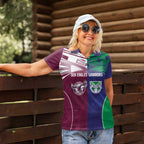 Custom Warriors-Sea Eagles Women Polo Shirt Together Sporty Style