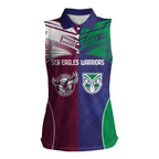 Custom Warriors-Sea Eagles Women Sleeveless Polo Shirt Together Sporty Style