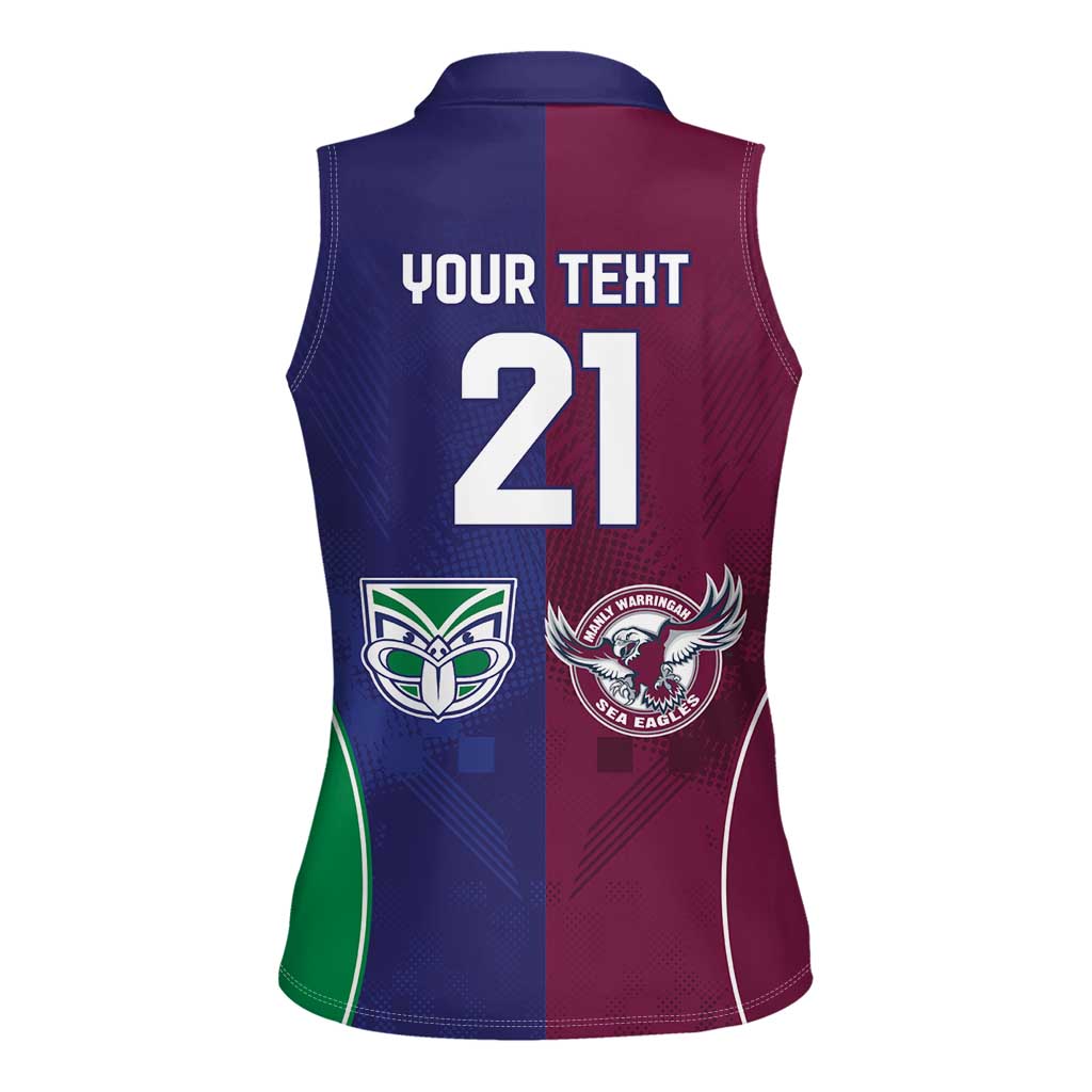 Custom Warriors-Sea Eagles Women Sleeveless Polo Shirt Together Sporty Style