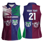 Custom Warriors-Sea Eagles Women Sleeveless Polo Shirt Together Sporty Style