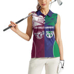 Custom Warriors-Sea Eagles Women Sleeveless Polo Shirt Together Sporty Style
