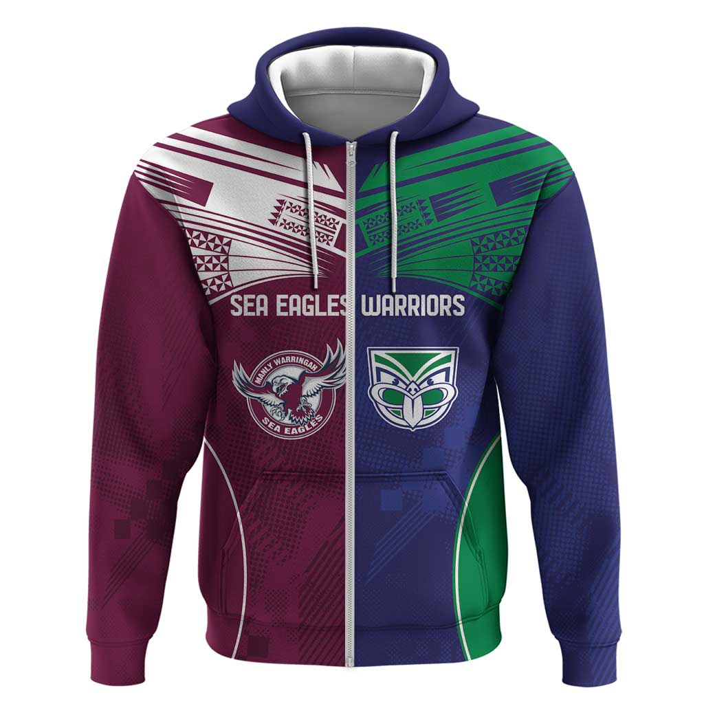 Custom Warriors-Sea Eagles Zip Hoodie Together Sporty Style