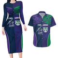 Custom Warriors-Storm Couples Matching Long Sleeve Bodycon Dress and Hawaiian Shirt Together Sporty Style