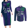 Custom Warriors-Storm Couples Matching Long Sleeve Bodycon Dress and Long Sleeve Button Shirt Together Sporty Style