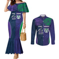 Custom Warriors-Storm Couples Matching Mermaid Dress and Long Sleeve Button Shirt Together Sporty Style