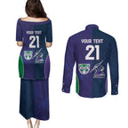 Custom Warriors-Storm Couples Matching Puletasi and Long Sleeve Button Shirt Together Sporty Style