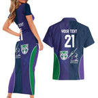 Custom Warriors-Storm Couples Matching Short Sleeve Bodycon Dress and Hawaiian Shirt Together Sporty Style